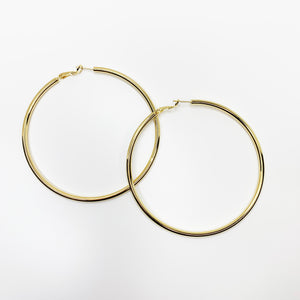 Oversized Thin Gold Hoops 