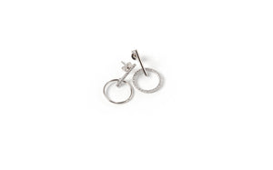 Delicate Circle Charm Earrings in Silver 