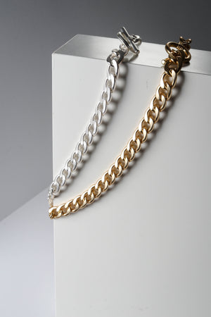 Matte Silver and Gold Chain Choker