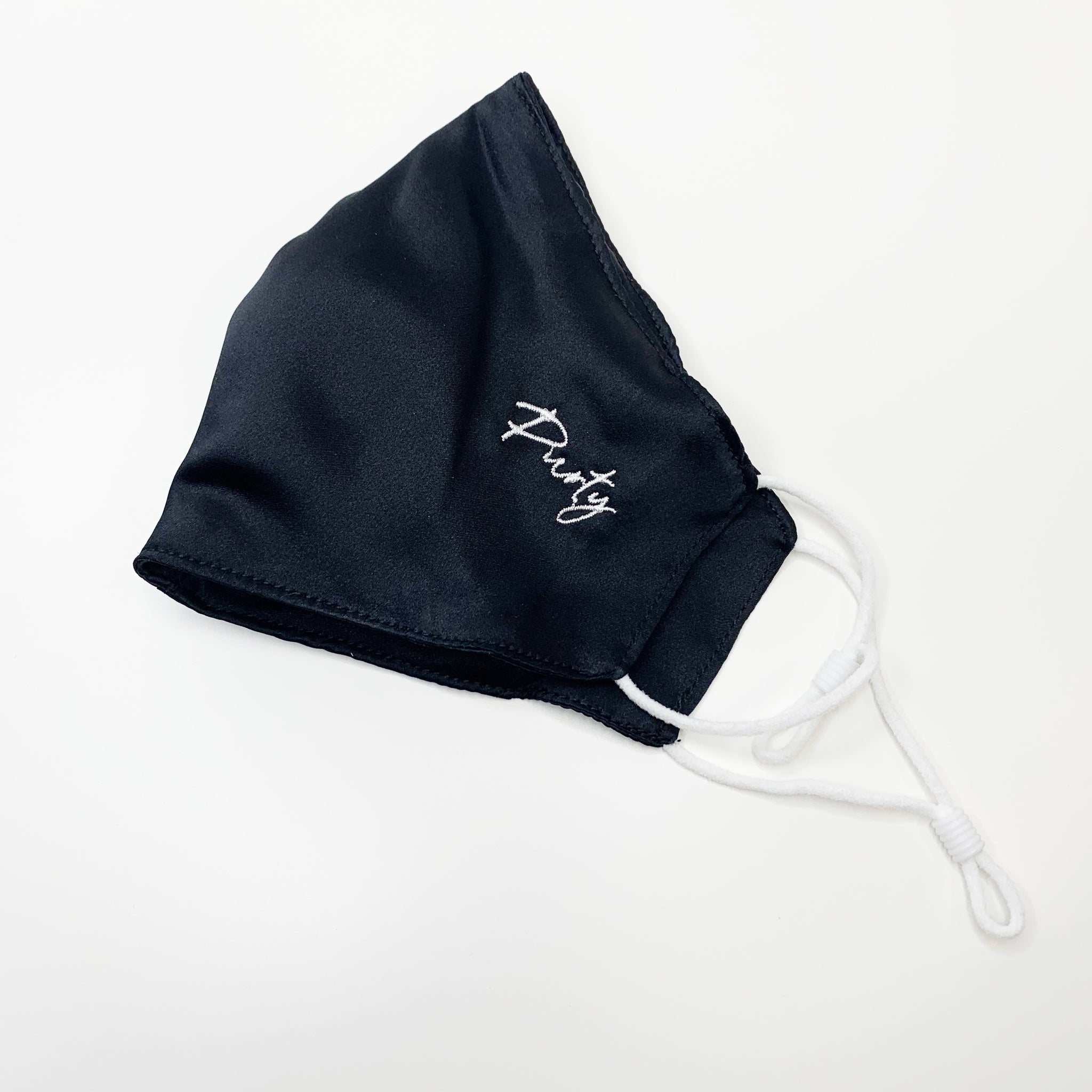 Purty Silk Face Mask in Black 