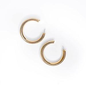 Thick 14k gold plated hoops 