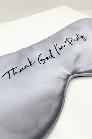 Thank God I'm Purty Silk Sleep Mask in Mink 