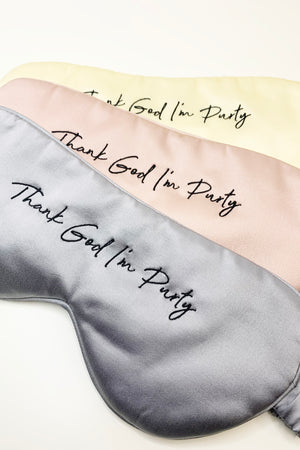 Thank God I'm Purty Silk Sleep Mask in Mink , Buttercream and Dusty Rose 